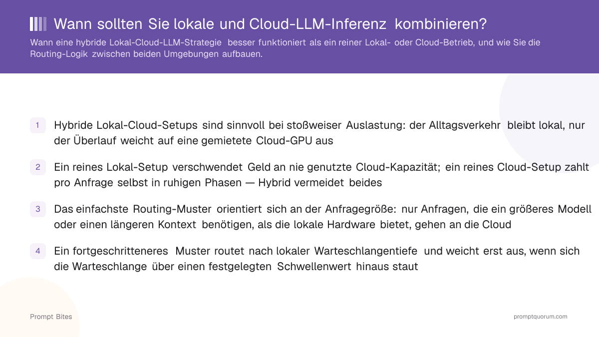 Wann sollten Sie lokale und Cloud-LLM-Inferenz kombinieren?