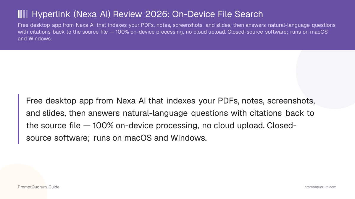 Hyperlink (Nexa AI) Review 2026: On-Device File Search