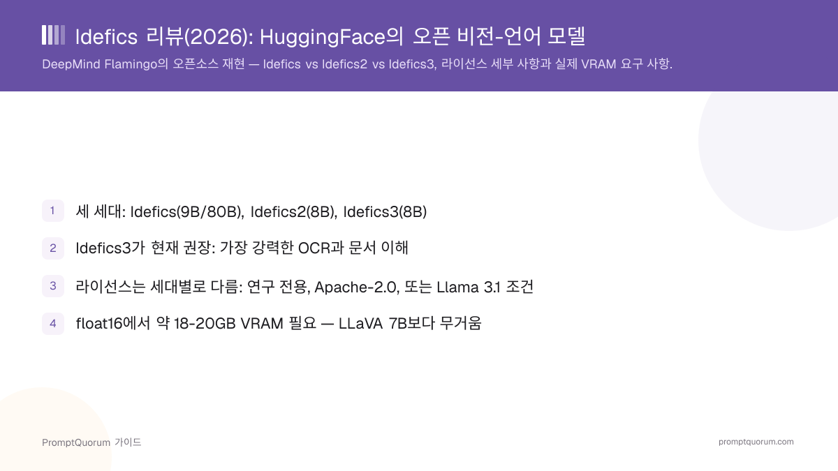 Idefics 리뷰(2026): HuggingFace의 오픈 비전-언어 모델, 솔직하게 평가하다