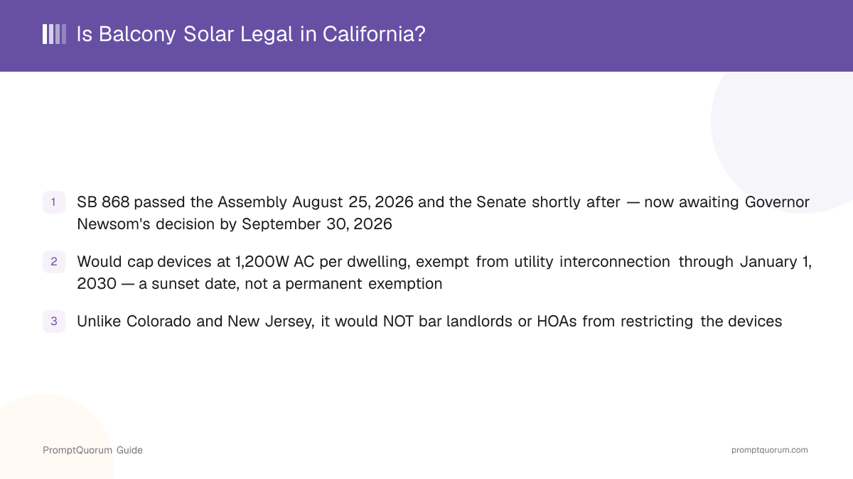 Is Balcony Solar Legal in California?