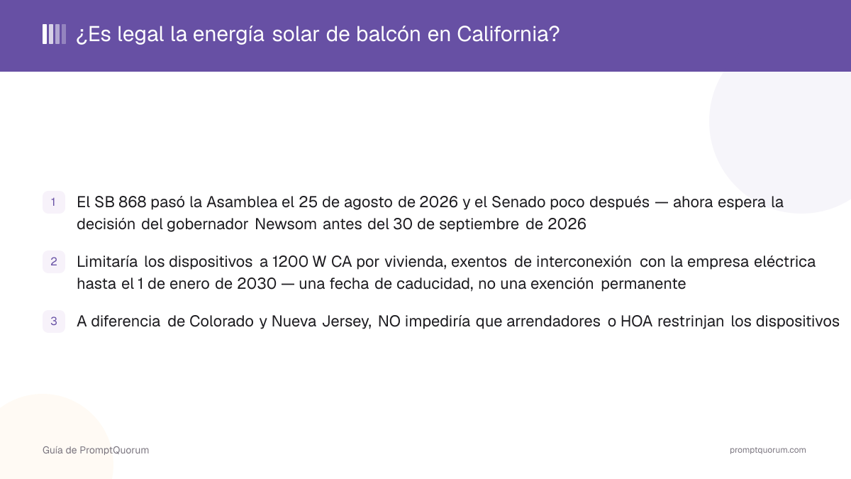 ¿Es legal la energía solar de balcón en California?