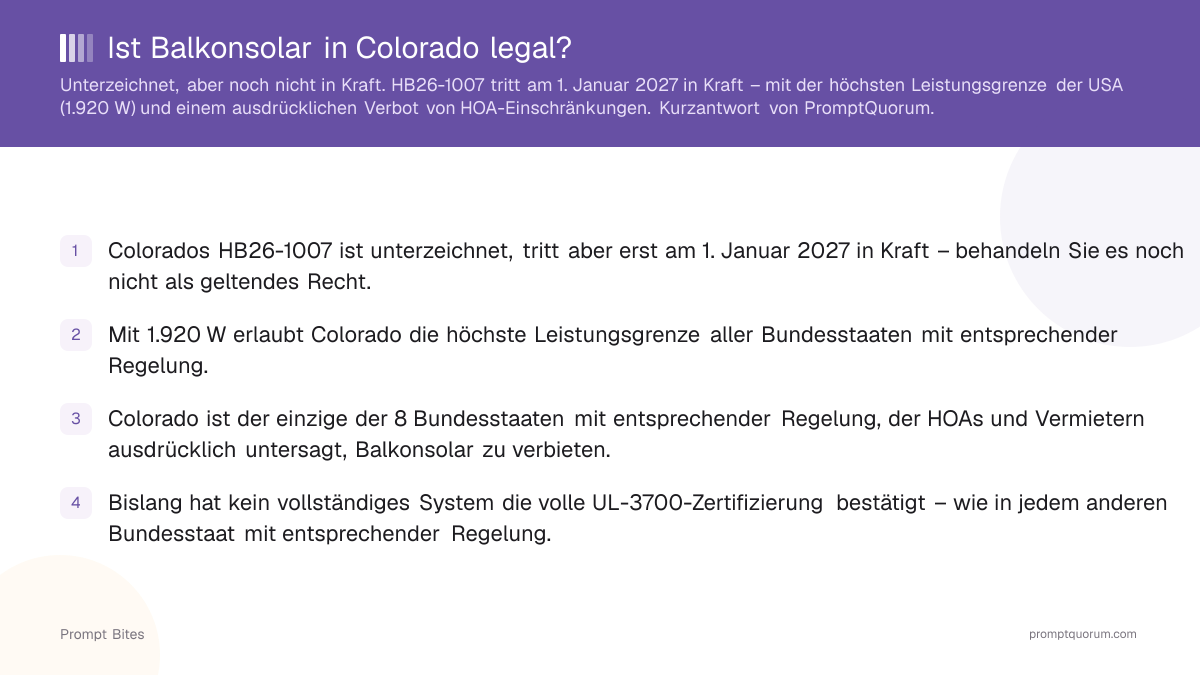 Ist Balkonsolar in Colorado legal?