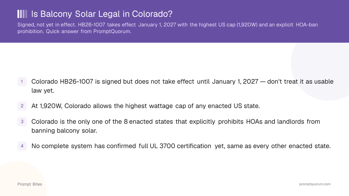 Is Balcony Solar Legal in Colorado?