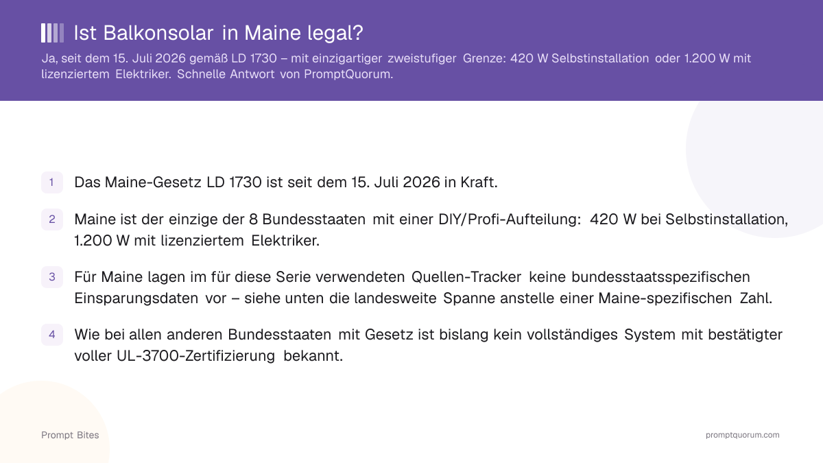 Ist Balkonsolar in Maine legal?