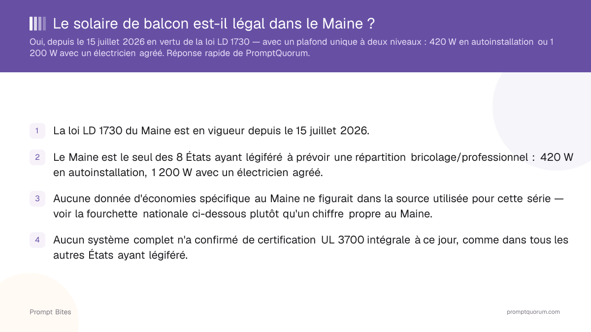 Le solaire de balcon est-il légal dans le Maine ?