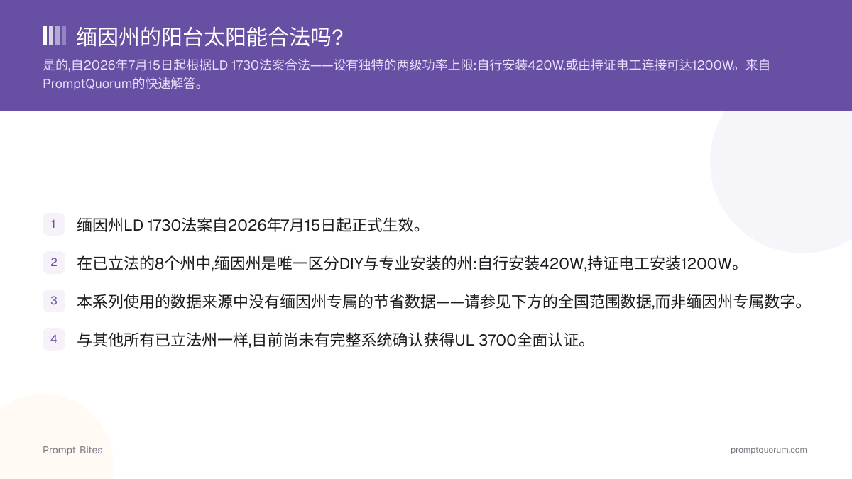 缅因州的阳台太阳能合法吗?