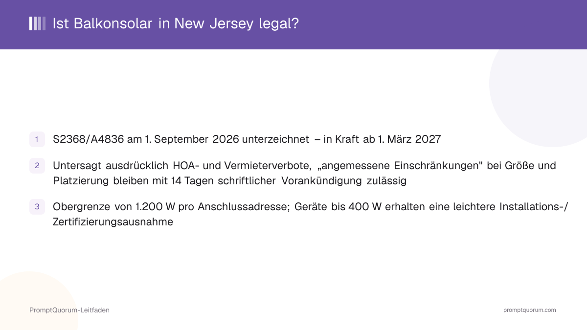 Ist Balkonsolar in New Jersey legal?