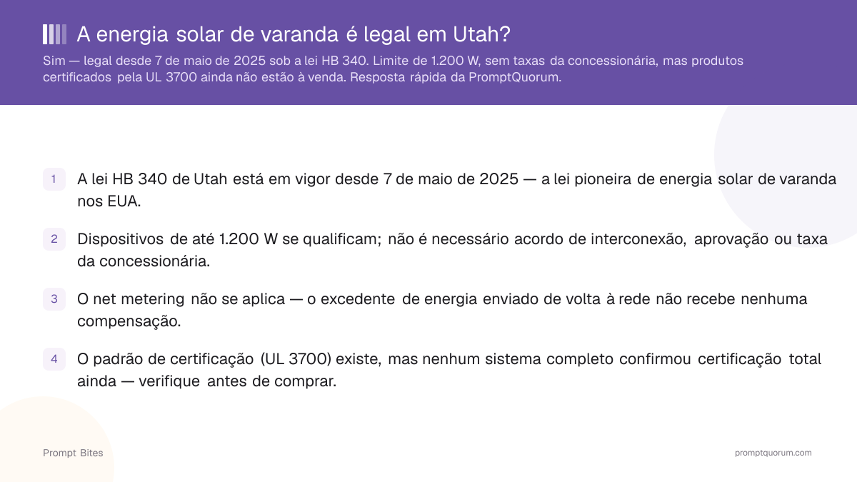 A energia solar de varanda é legal em Utah?