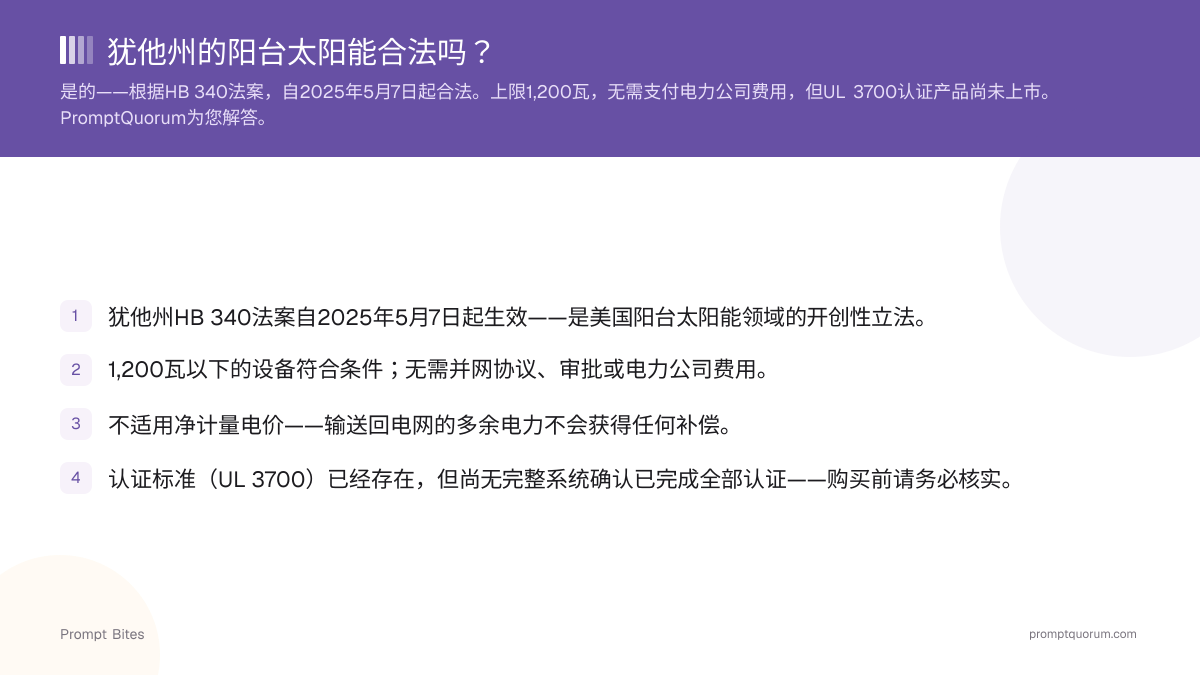 犹他州的阳台太阳能合法吗?