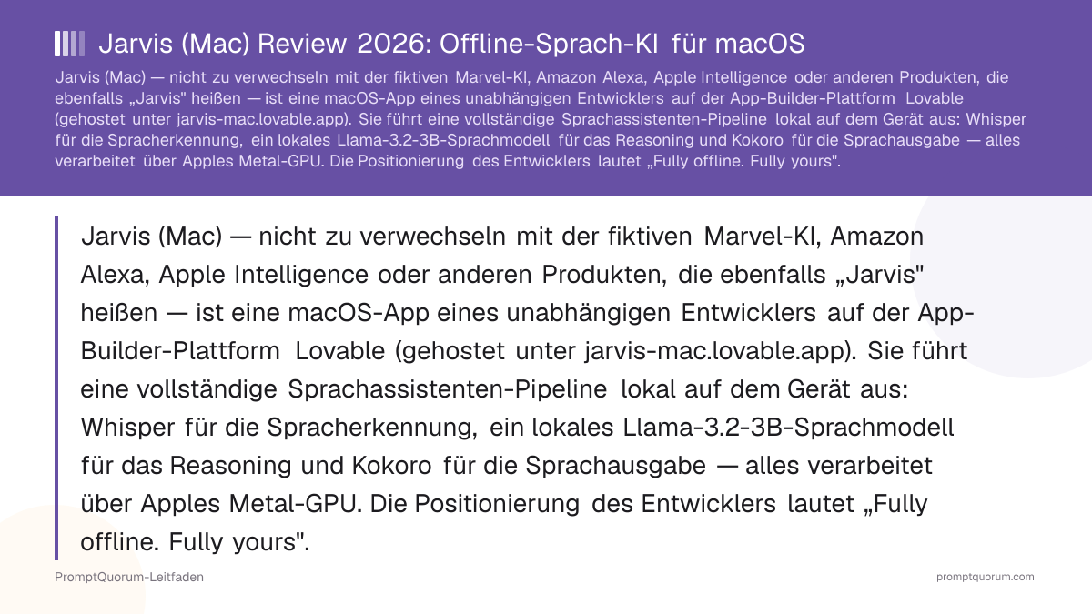 Jarvis (Mac) Review 2026: Offline-Sprach-KI für macOS