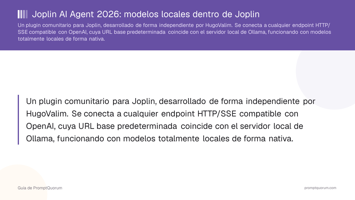Joplin AI Agent 2026: modelos locales dentro de Joplin