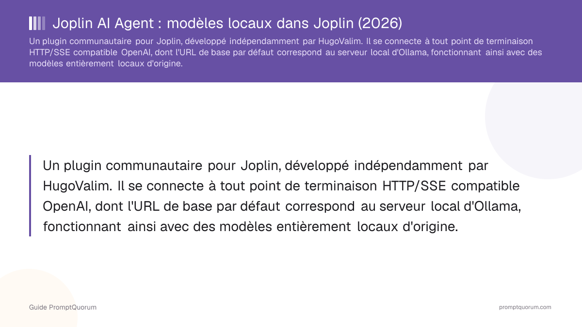Joplin AI Agent : modèles locaux dans Joplin (2026)