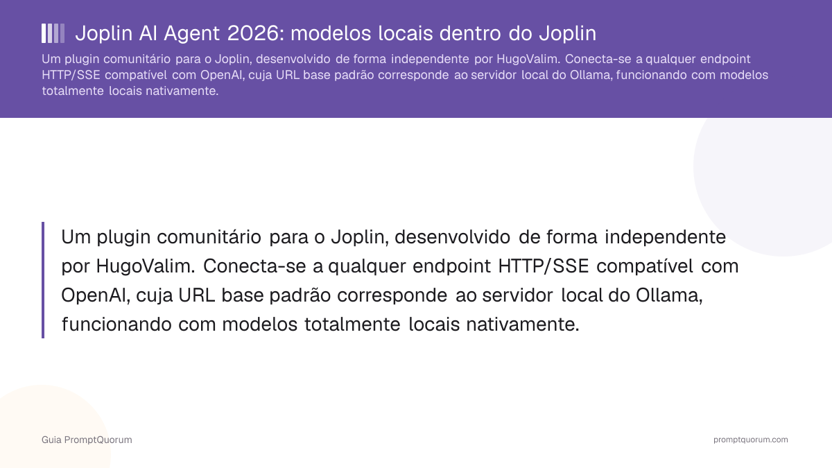 Joplin AI Agent 2026: modelos locais dentro do Joplin