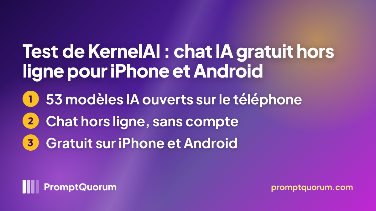 Test de KernelAI : chat IA gratuit hors ligne pour iPhone et Android