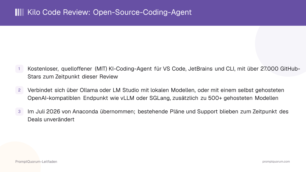 Kilo Code Review: Der Open-Source-Coding-Agent, jetzt bei Anaconda