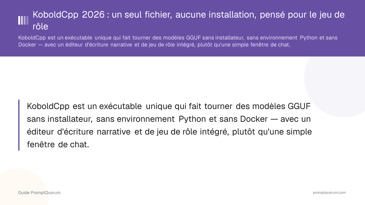 KoboldCpp: un seul fichier, aucune installation, pensé pour le jeu de rôle