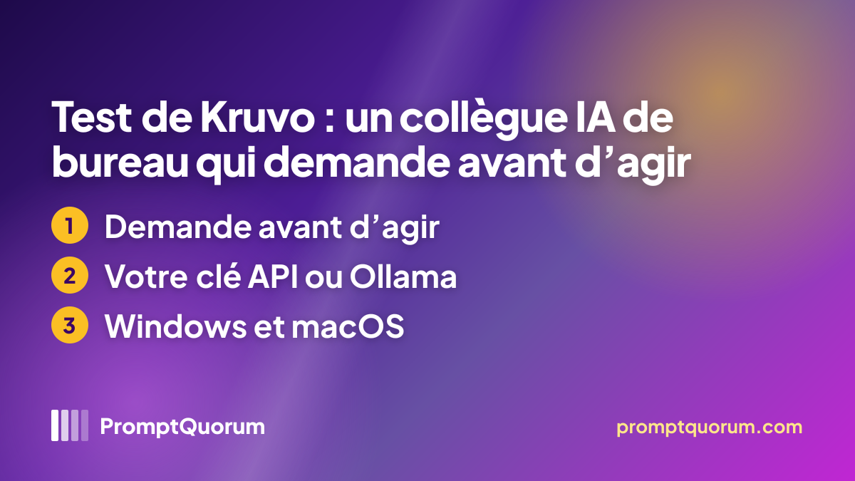 Test de Kruvo : un collègue IA de bureau qui demande avant d’agir