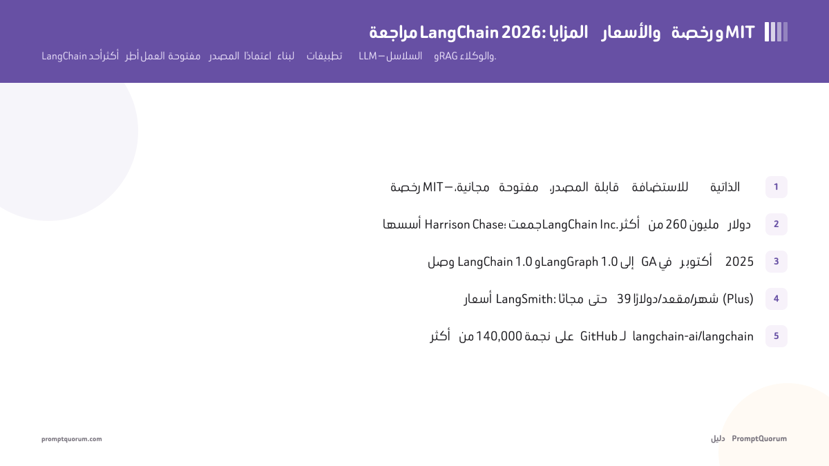 مراجعة LangChain 2026: المزايا والأسعار ورخصة MIT
