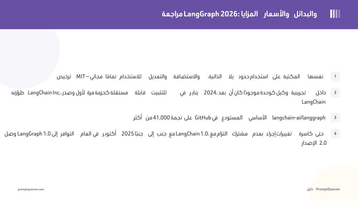 مراجعة LangGraph 2026: المزايا والأسعار والبدائل