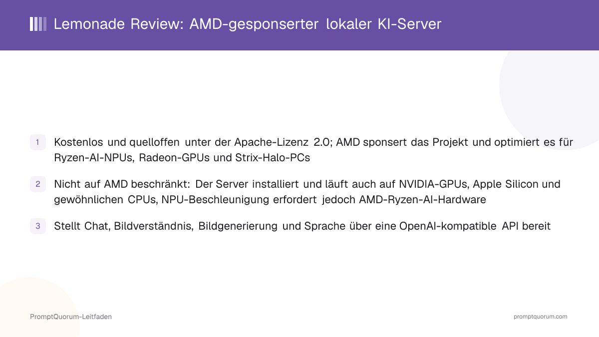 Lemonade Review 2026: AMD-gesponserter lokaler KI-Server für NPU und GPU
