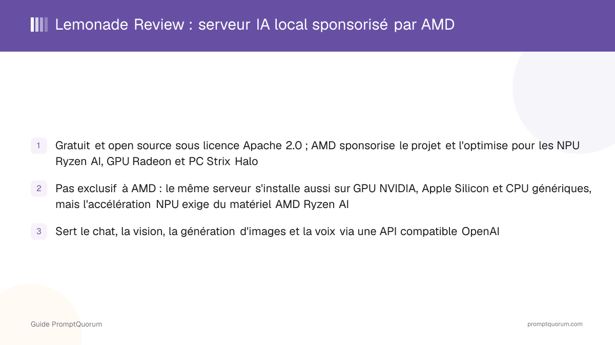 Lemonade Review 2026 : le serveur d'IA local sponsorisé par AMD pour NPU et GPU