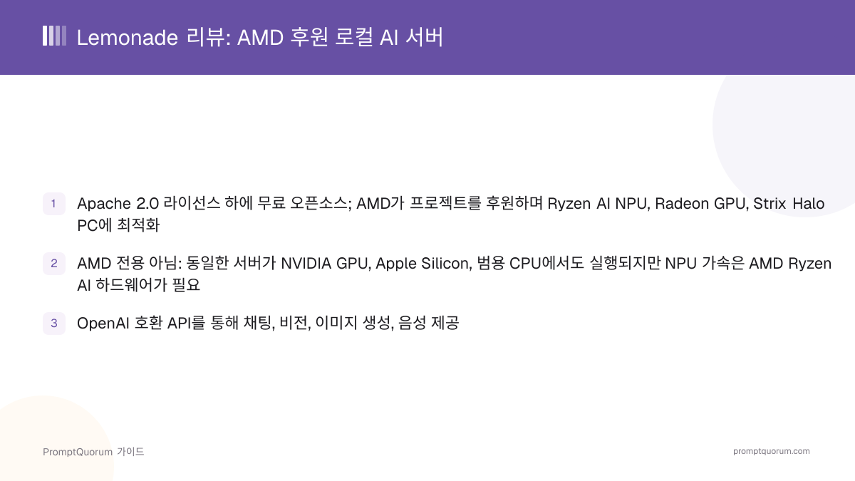 Lemonade 리뷰 2026: NPU와 GPU를 위한 AMD 후원 로컬 AI 서버