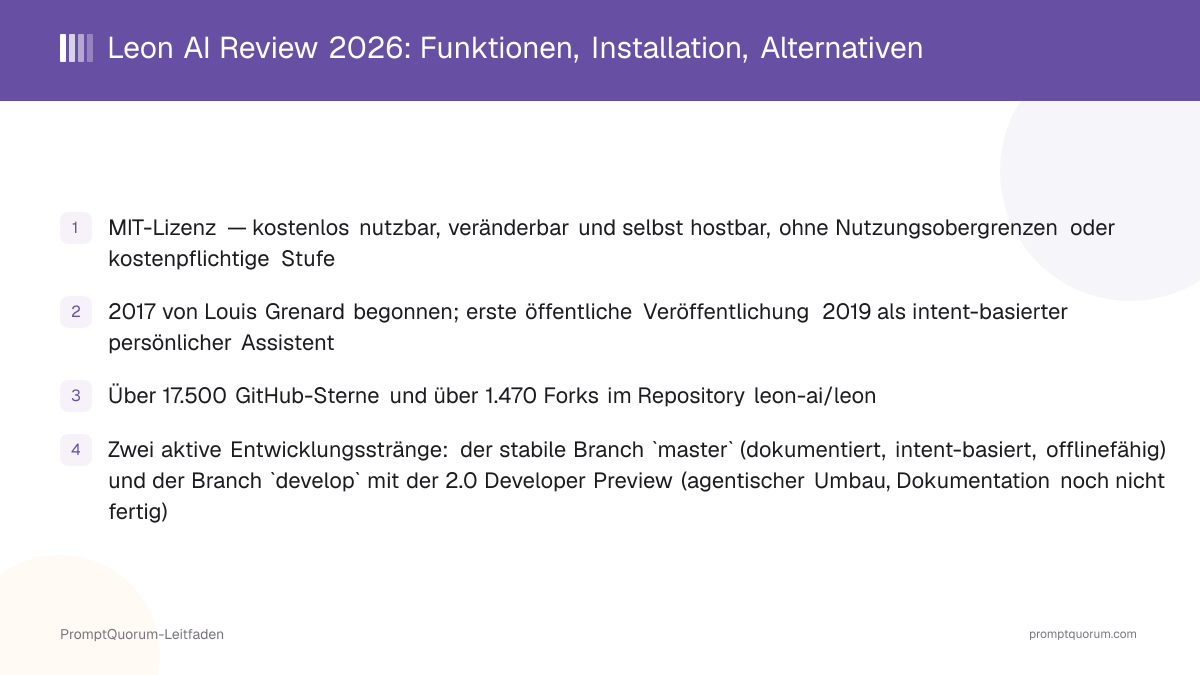 Leon AI Review 2026: Funktionen, Installation, Alternativen