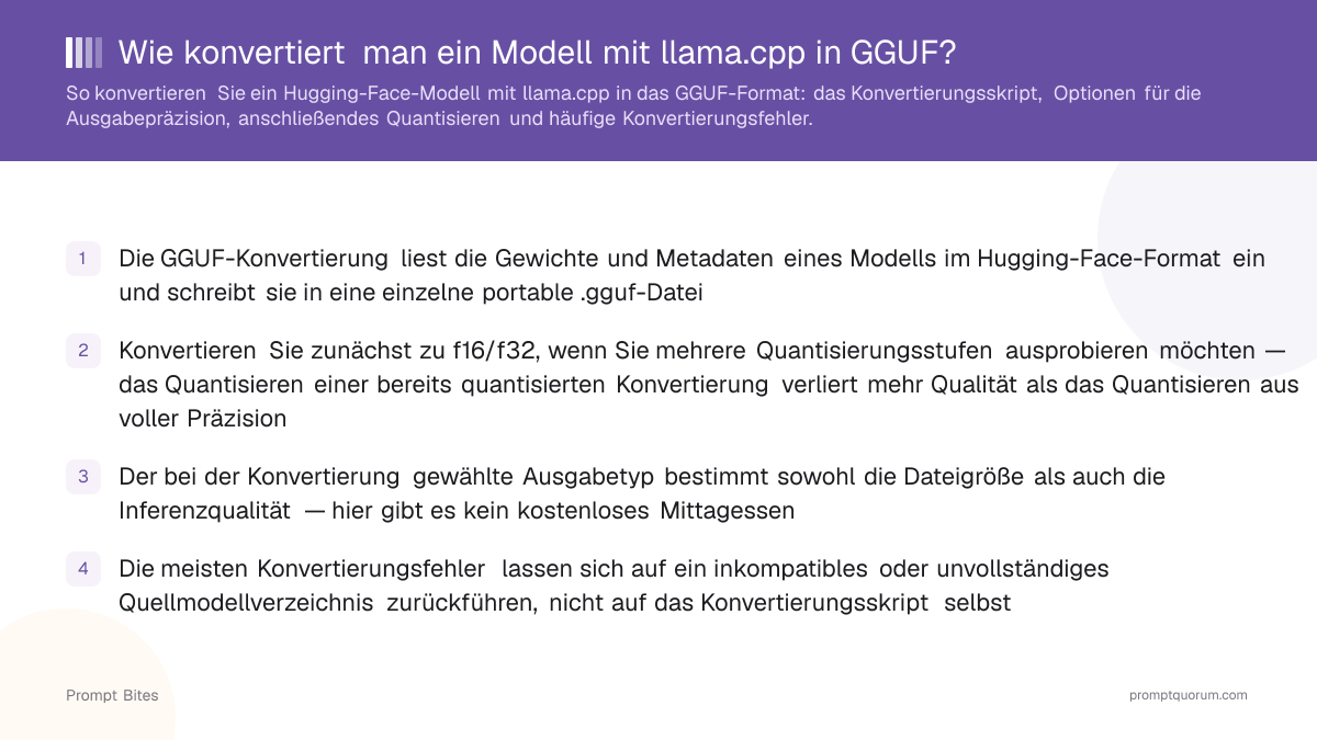 Wie konvertiert man ein Modell mit llama.cpp in GGUF?