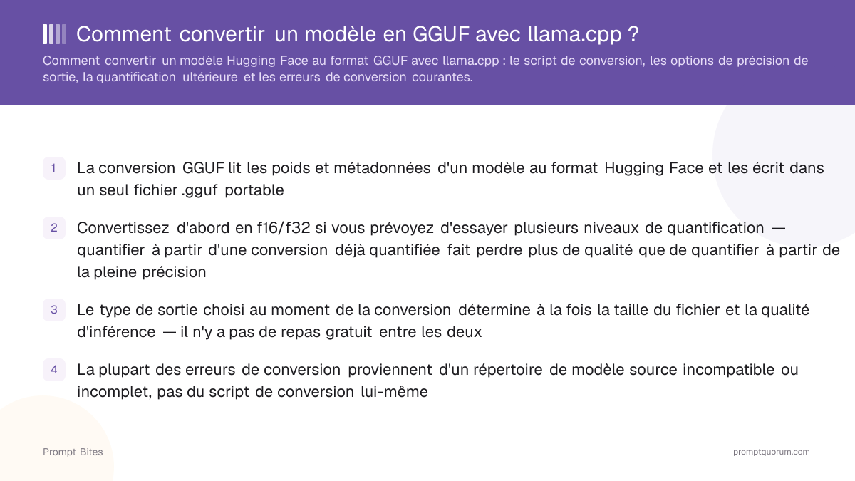Comment convertir un modèle en GGUF avec llama.cpp ?