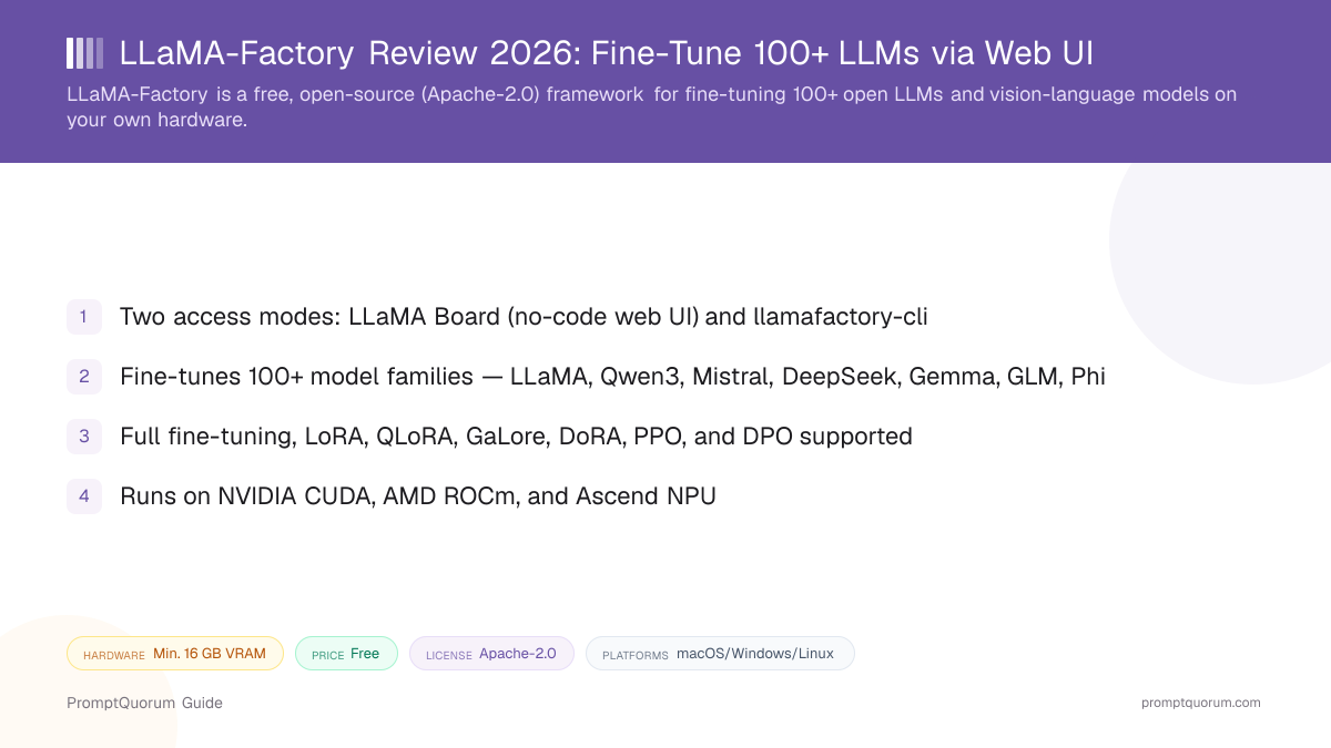 LLaMA-Factory Review 2026: Fine-Tune 100+ LLMs via Web UI