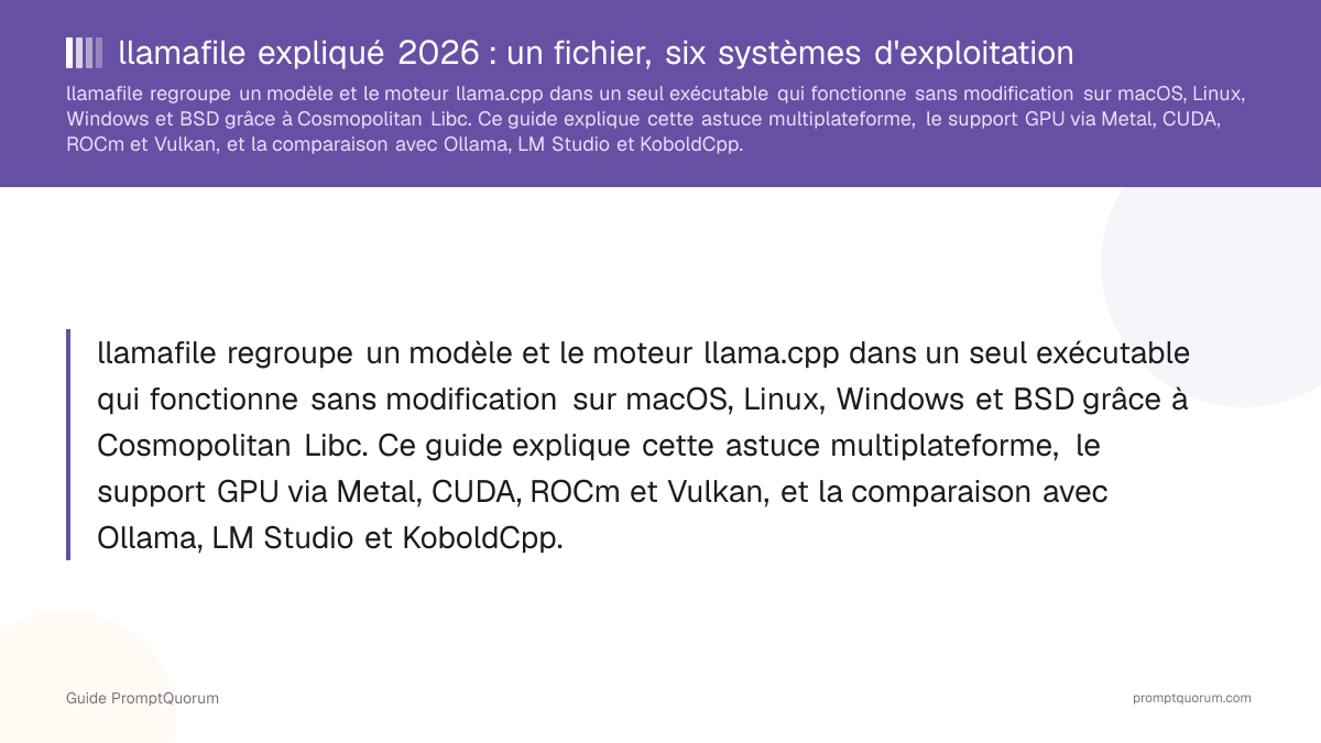 llamafile expliqué 2026 : un fichier, six systèmes d'exploitation