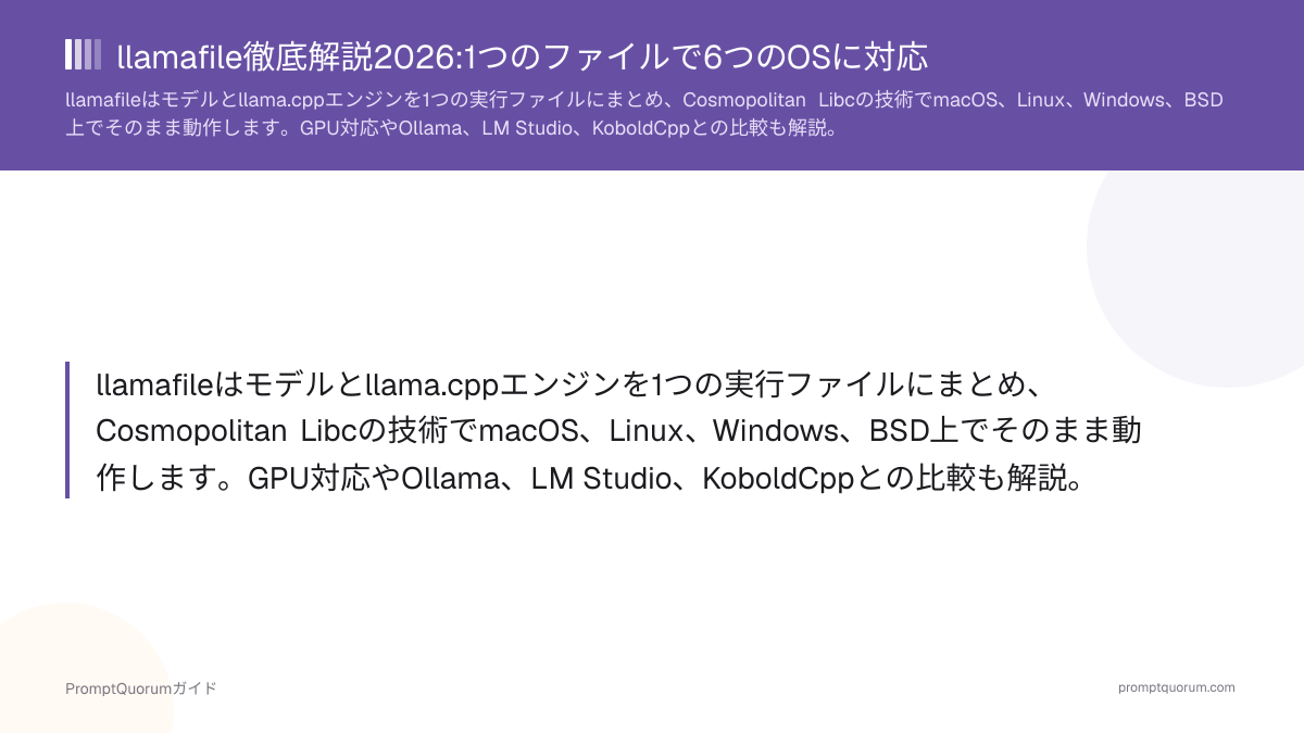 llamafile徹底解説2026:1つのファイルで6つのOSに対応