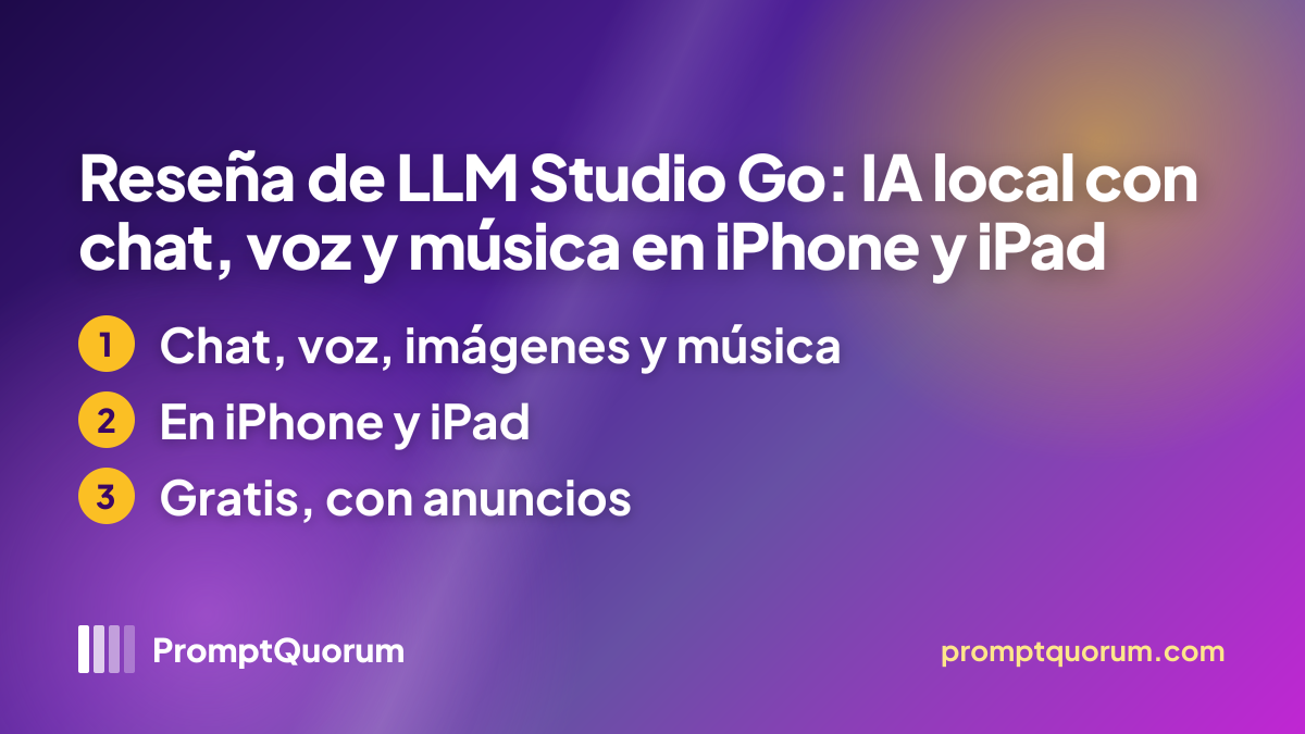 Reseña de LLM Studio Go: IA local con chat, voz y música en iPhone y iPad