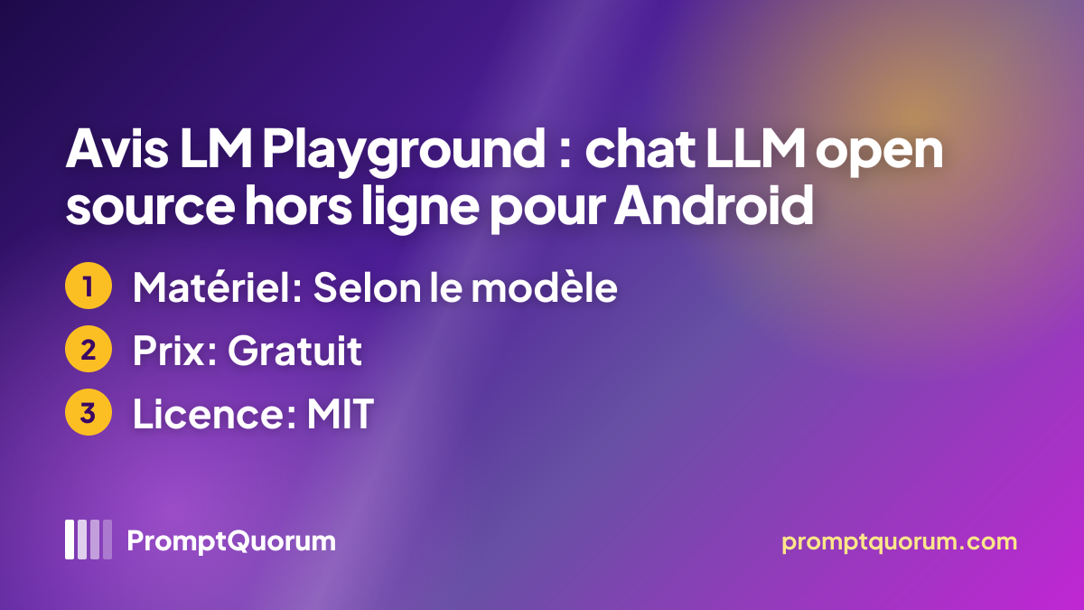 Avis LM Playground : chat LLM open source hors ligne pour Android