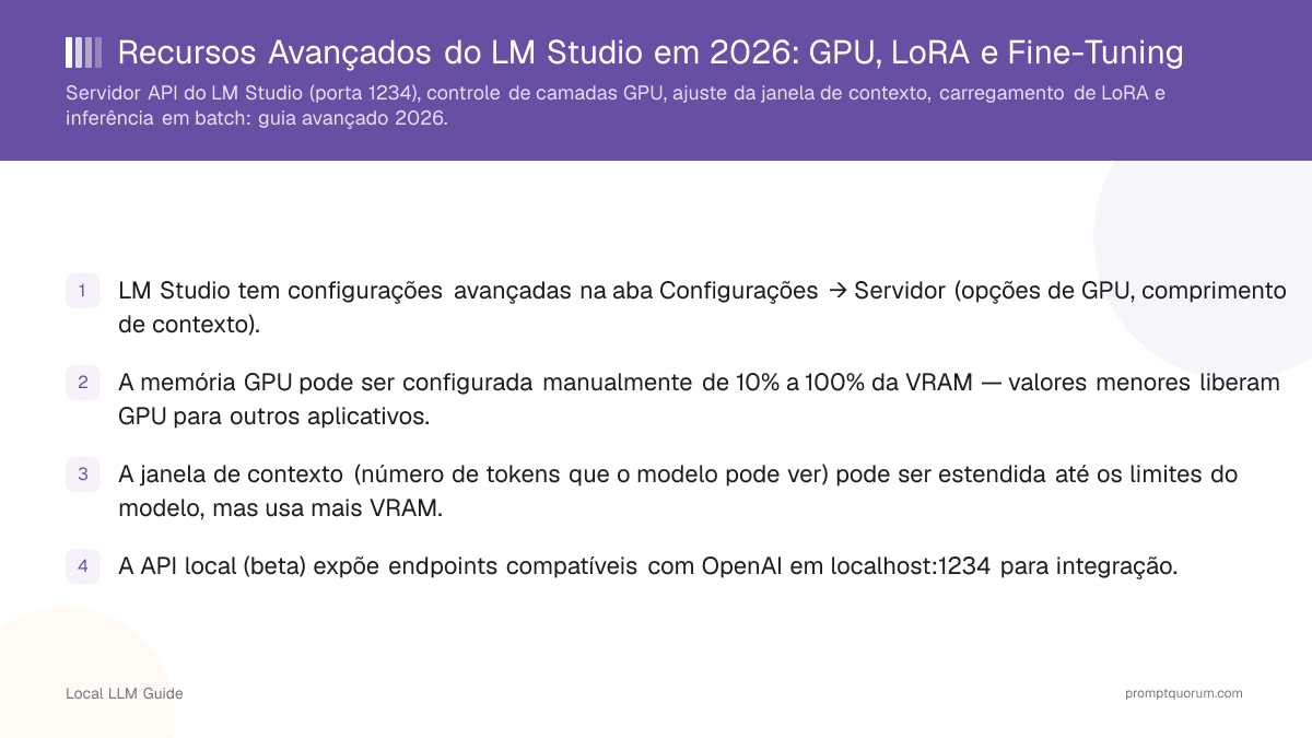 Recursos Avançados do LM Studio em 2026: GPU, LoRA e Fine-Tuning