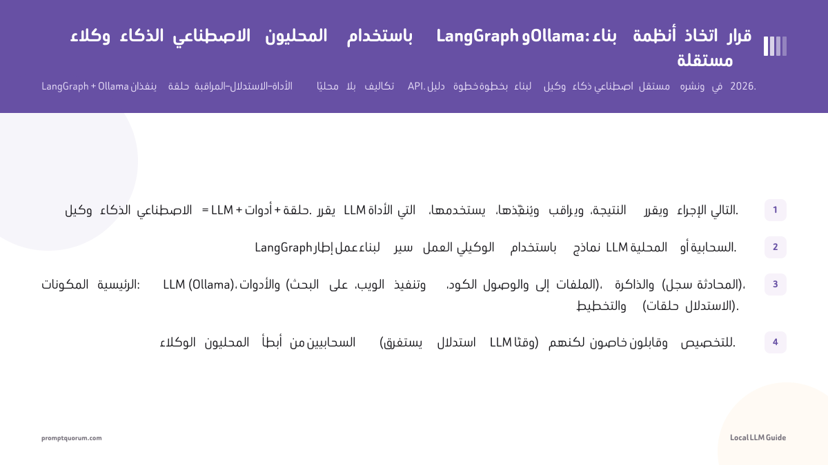 وكلاء الذكاء الاصطناعي المحليون باستخدام LangGraph وOllama: بناء أنظمة اتخاذ قرار مستقلة