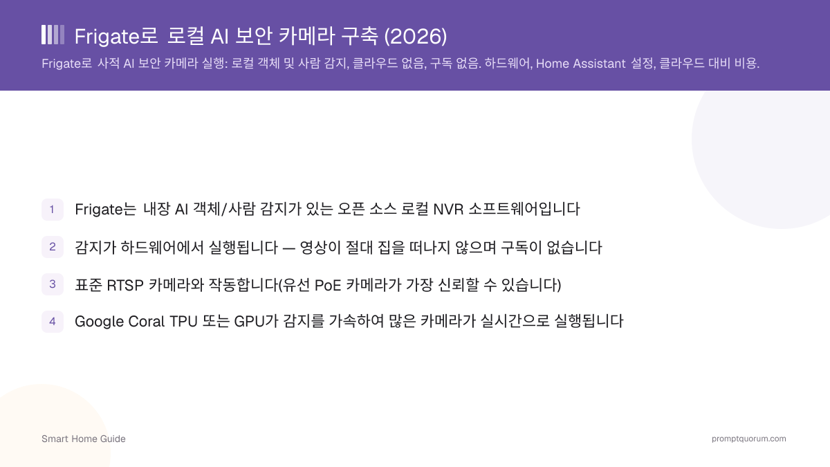 Frigate로 로컬 AI 보안 카메라 구축 (2026)