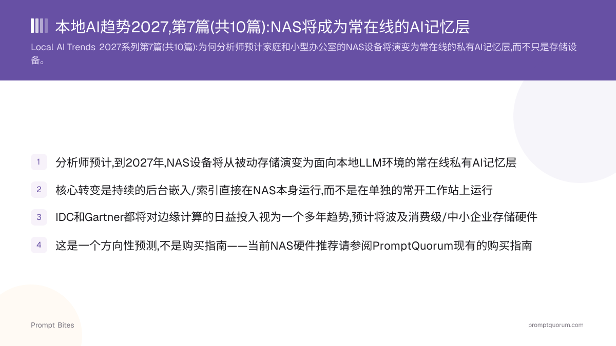 本地AI趋势2027,第7篇(共10篇):NAS将成为常在线的AI记忆层