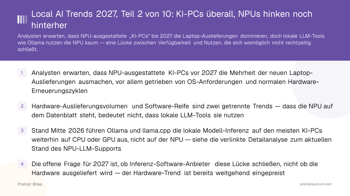 Local AI Trends 2027, Teil 2 von 10: KI-PCs überall, NPUs hinken noch hinterher