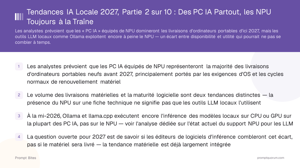 Tendances IA Locale 2027, Partie 2 sur 10 : Des PC IA Partout, les NPU Toujours à la Traîne