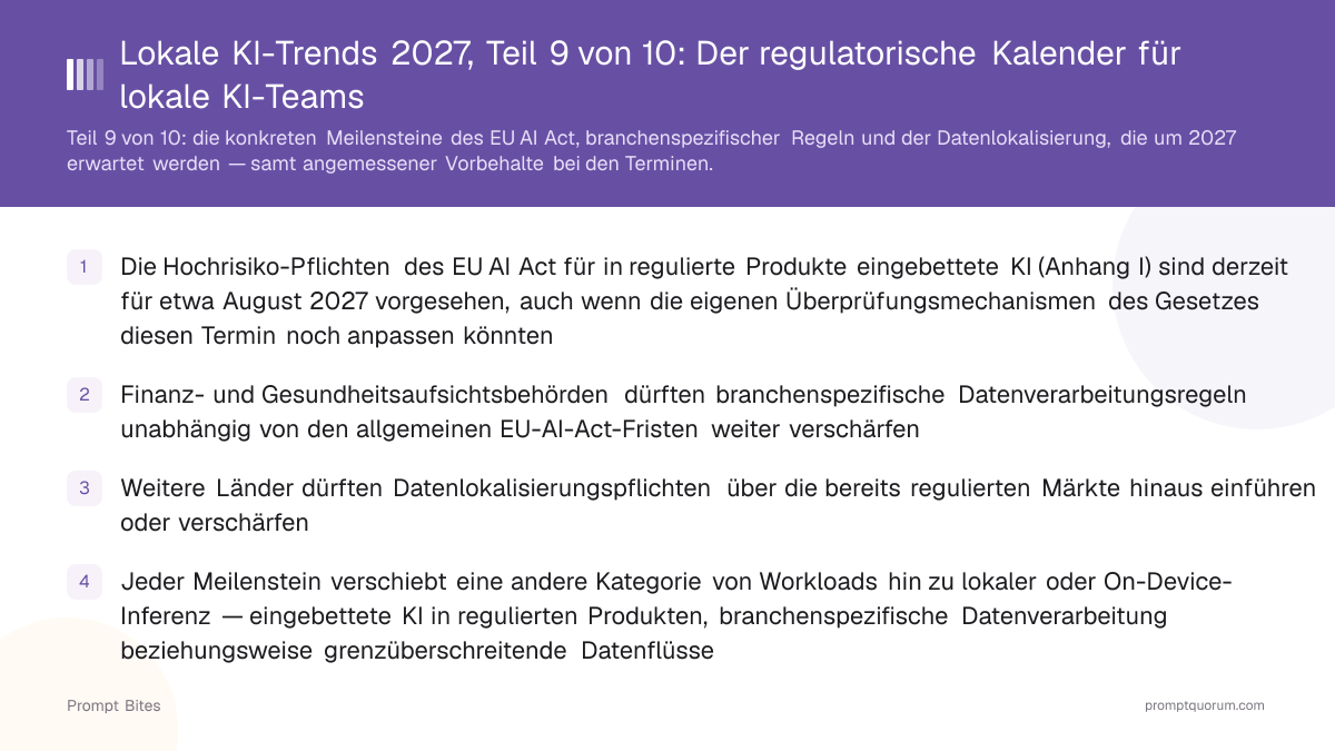 Lokale KI-Trends 2027, Teil 9 von 10: Der regulatorische Kalender für lokale KI-Teams