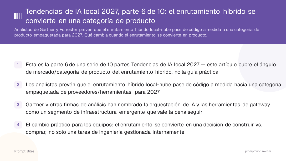 Tendencias de IA local 2027, parte 6 de 10: el enrutamiento híbrido se convierte en una categoría de producto