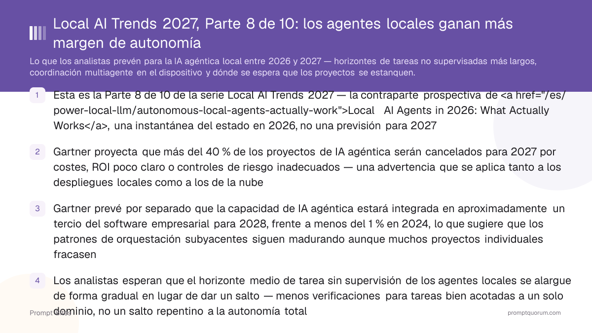 Local AI Trends 2027, Parte 8 de 10: los agentes locales ganan más margen de autonomía
