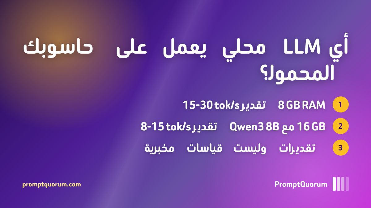 تشغيل LLM محلي على حاسوب محمول: ما يعمل على 8GB و16GB وApple Silicon (2026)