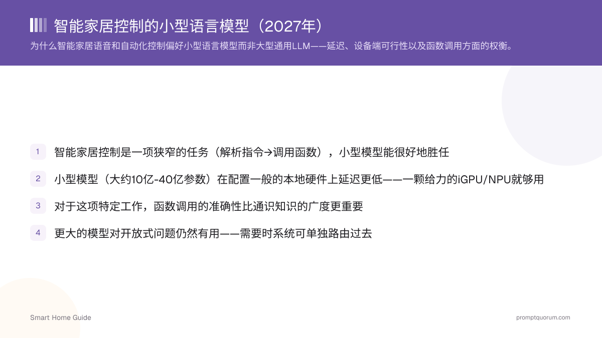智能家居控制的小型语言模型(2026年)