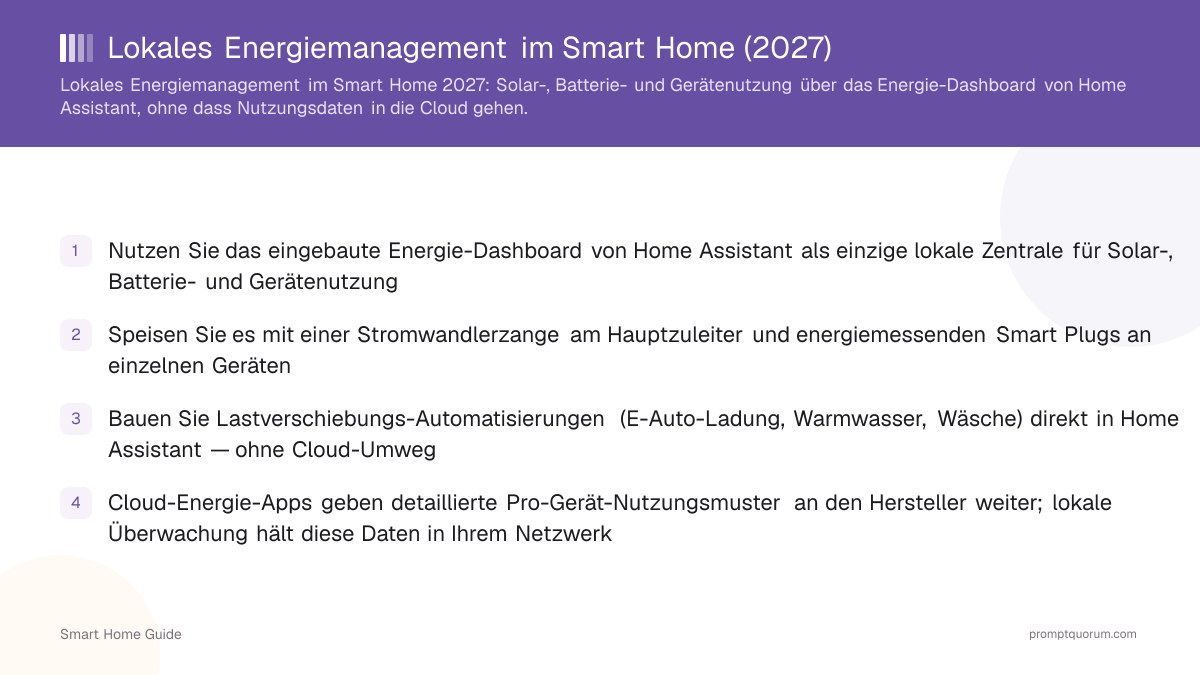 Lokales Energiemanagement im Smart Home (2026)