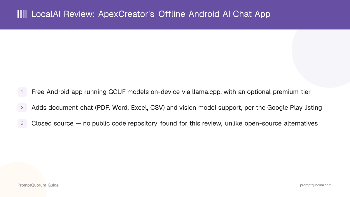 LocalAI Review: ApexCreator's Offline Android AI Chat App