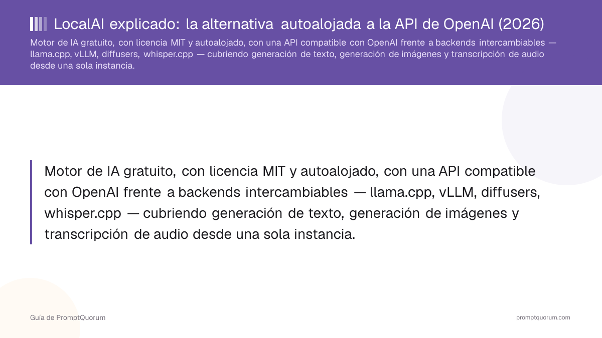 LocalAI explicado: la alternativa autoalojada a la API de OpenAI (2026)