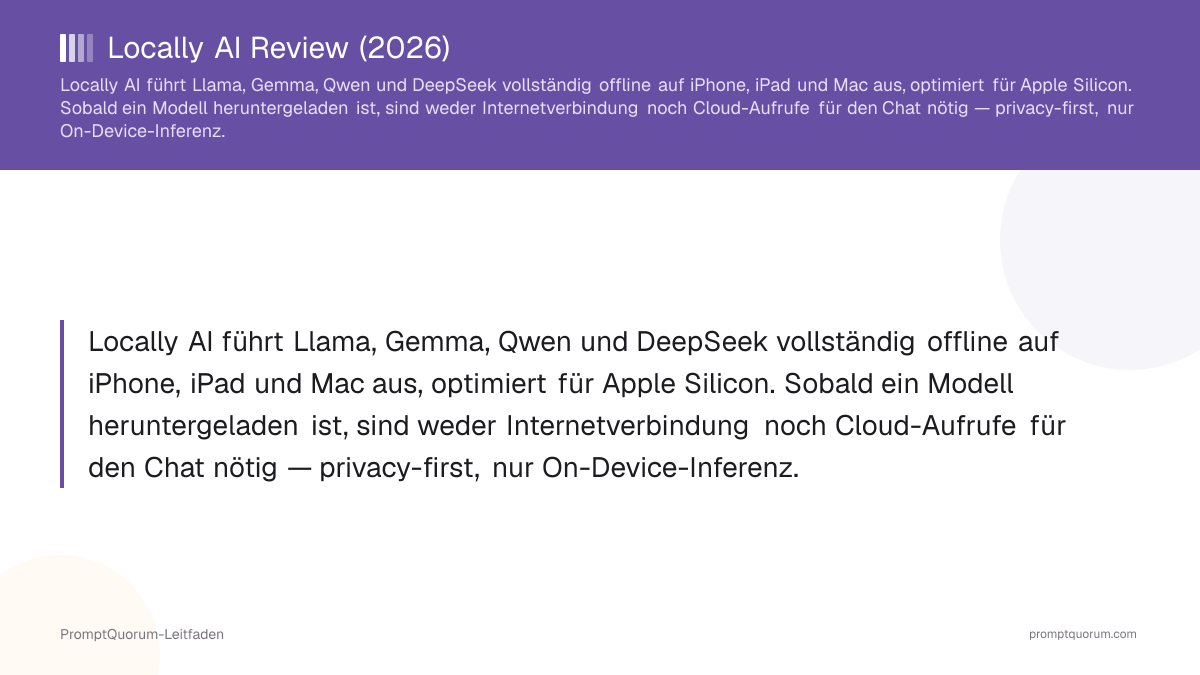Locally AI Review (2026): Private Offline-LLMs auf iPhone, iPad und Mac