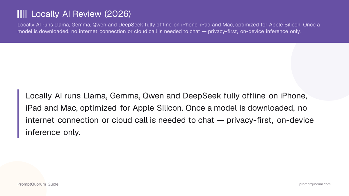Locally AI Review (2026): Private Offline LLMs on iPhone, iPad and Mac